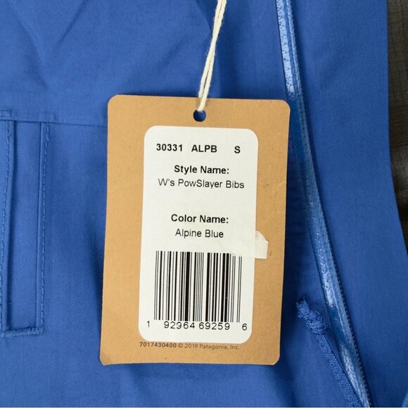 Patagonia NWT Women's Size Small PowSlayer Gore-tex Bibs Alpine Blue 30331 Style - Picture 4 of 16